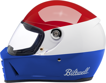 BILTWELL Lane Splitter Helmet - Podium - Gloss Red/White/Blue - 2XL 1004-549-106