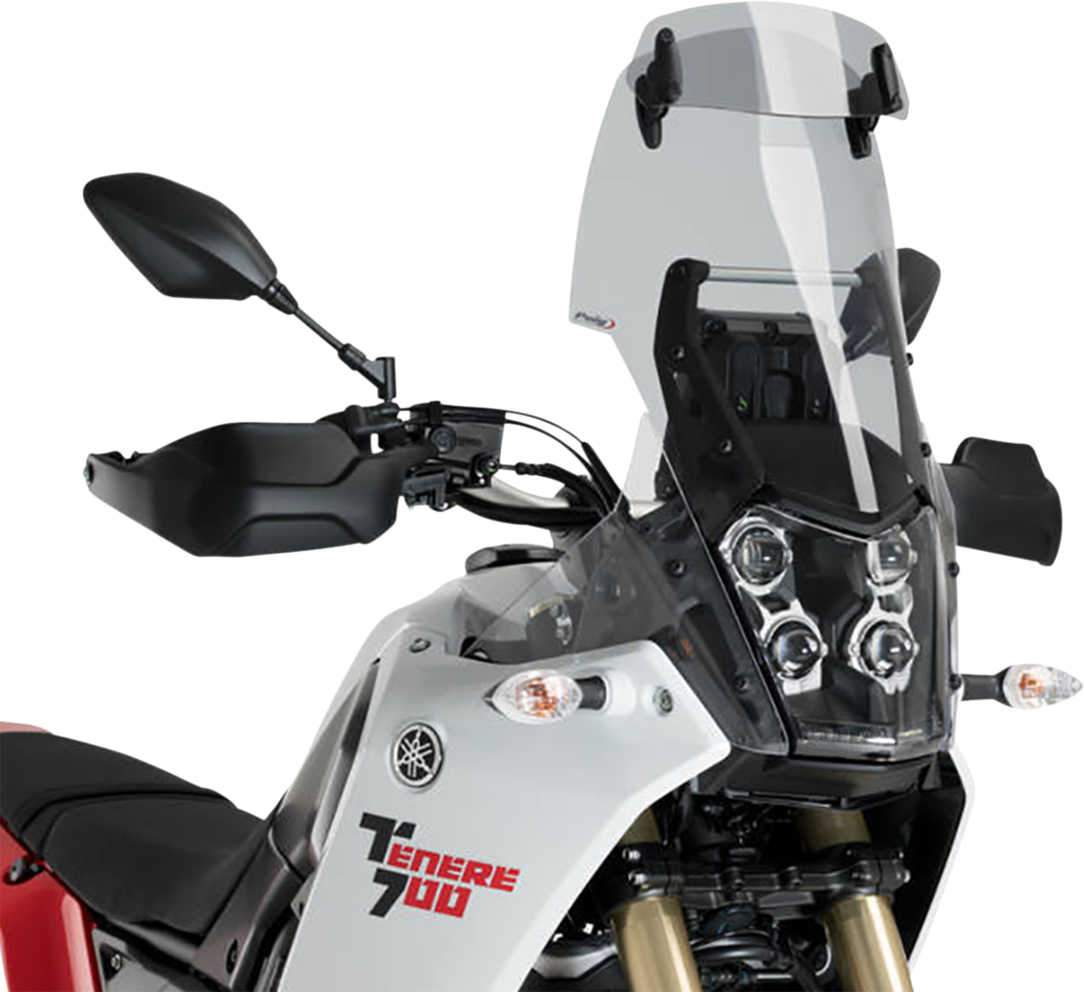 PUIG HI-TECH PARTS Touring Windscreen w/Visor - Smoke - Tenere 700 3728H