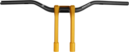 PERFORMANCE MACHINE (PM) Phatbar & Riser Kit - External Wiring - 9" - Gold Ops 0208-2186M-SMG