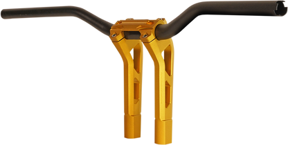 PERFORMANCE MACHINE (PM) Phatbar & Riser Kit - External Wiring - 9" - Gold Ops 0208-2186M-SMG
