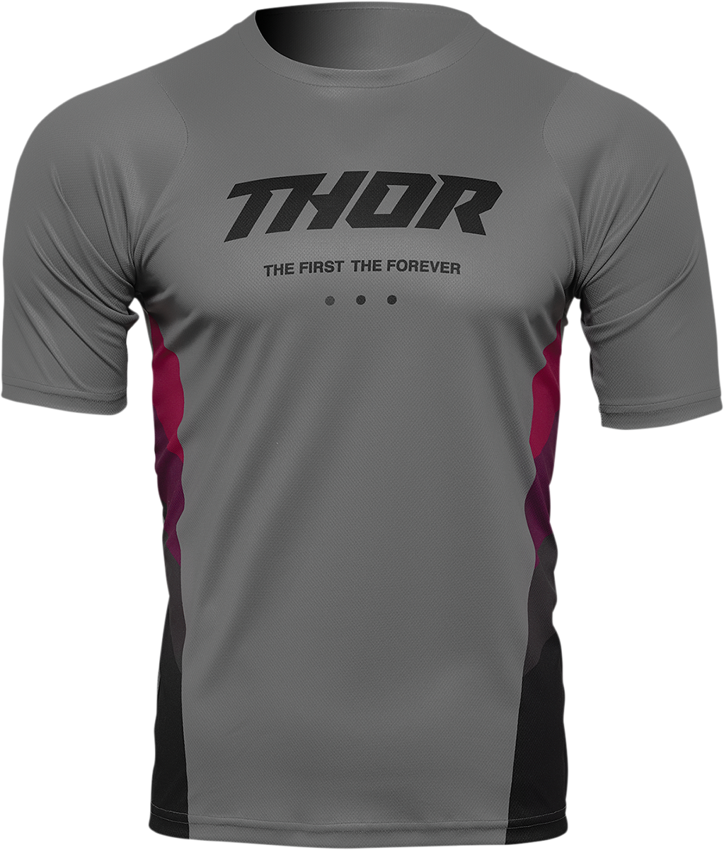 THOR Assist React Short-Sleeve Jersey - Gray/Purple - Small 5120-0175