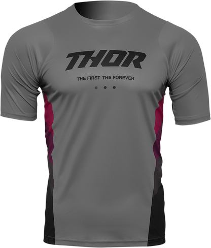 THOR Assist React Short-Sleeve Jersey - Gray/Purple - Large 5120-0177
