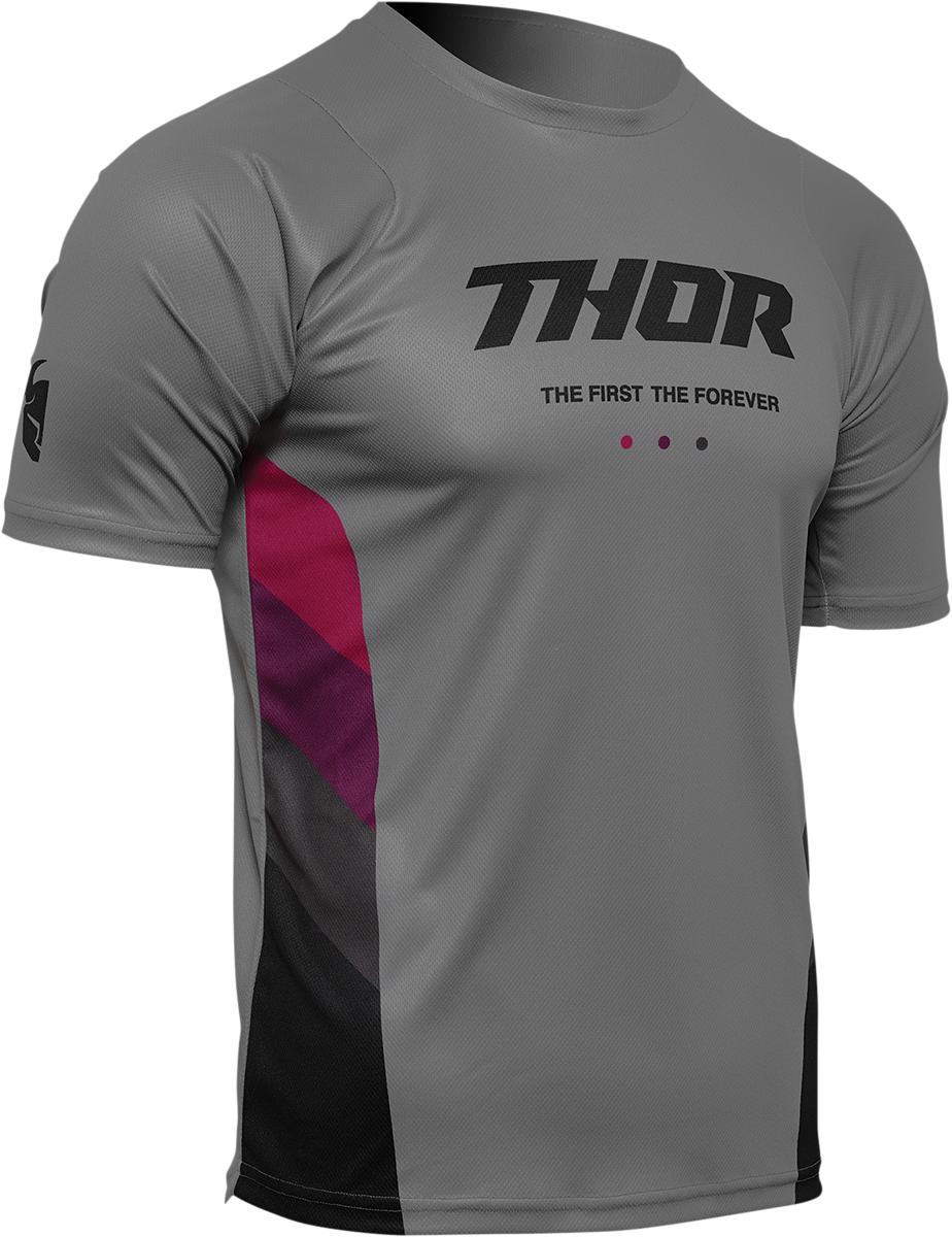THOR Assist React Short-Sleeve Jersey - Gray/Purple - Large 5120-0177