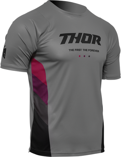 THOR Assist React Short-Sleeve Jersey - Gray/Purple - Large 5120-0177