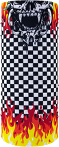 ZAN HEADGEAR Motley Tube® Polyester Neck Tube Checkered Flames T450 - Versatile Face Mask, Neck Warmer, Beanie, and Ear Warmer