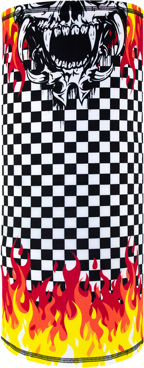 ZAN HEADGEAR Motley Tube® Sportflex® Neck Tube TL450 with 50+ UV Protection and Checkered Flames Design