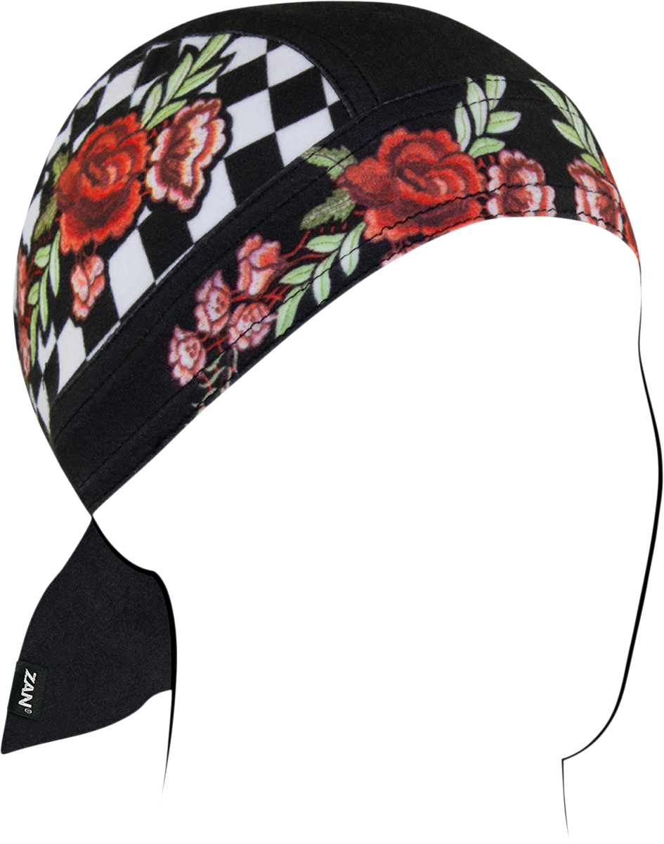 ZAN HEADGEAR Flydanna SportFlex Checkered Floral ZL421 - Comfortable UV Protection Headwear