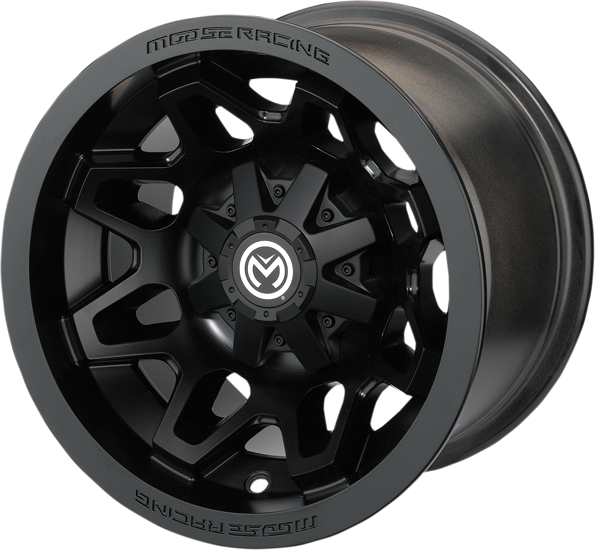 Moose Offroad 416X Rear Wheel - 12x8 Inches, Black Finish, 4/156 Bolt Pattern, Part #416MO128156MB4