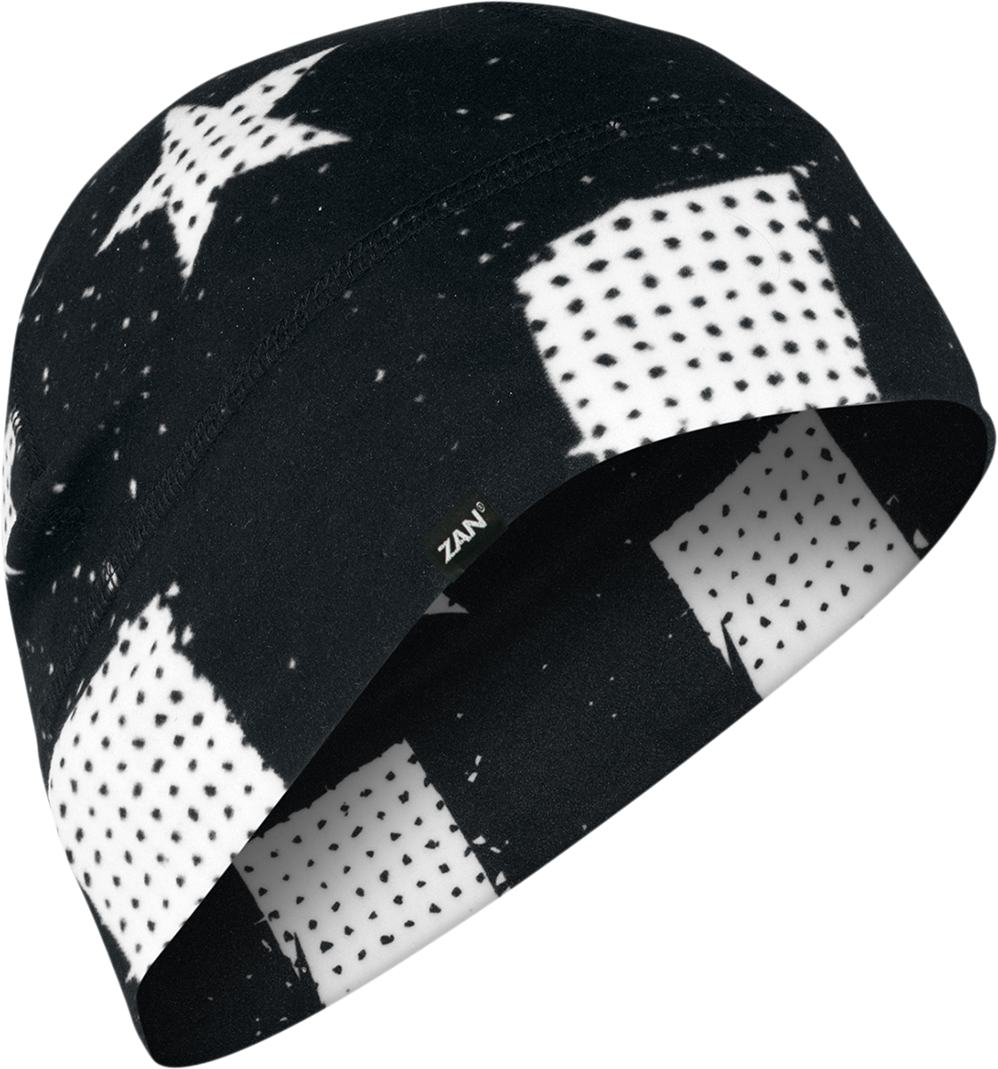 ZAN HEADGEAR SportFlex® Beanie Black & White Flag WHLL091