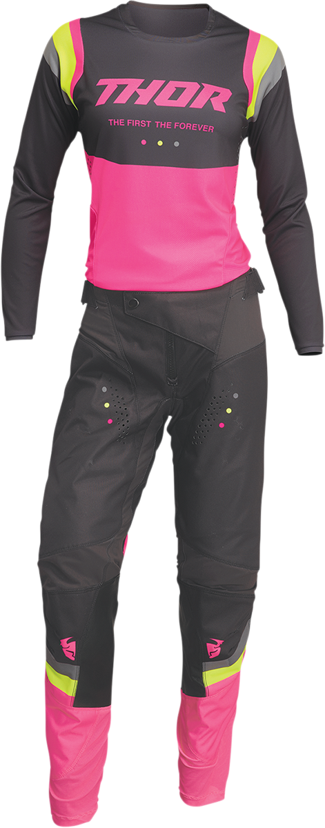 THOR Women's Pulse Rev Pants - Charcoal/Pink Fluo - US 7/8 2902-0297