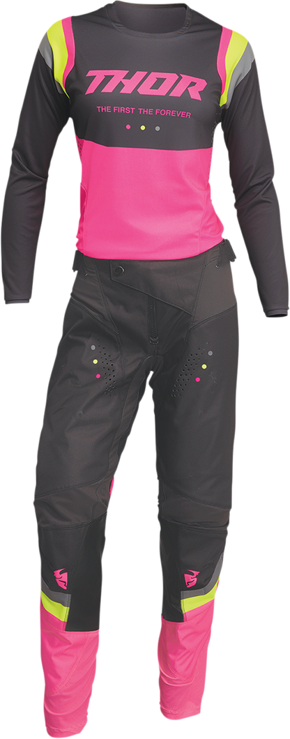 THOR Women's Pulse Rev Pants - Charcoal/Pink Fluo - US 7/8 2902-0297