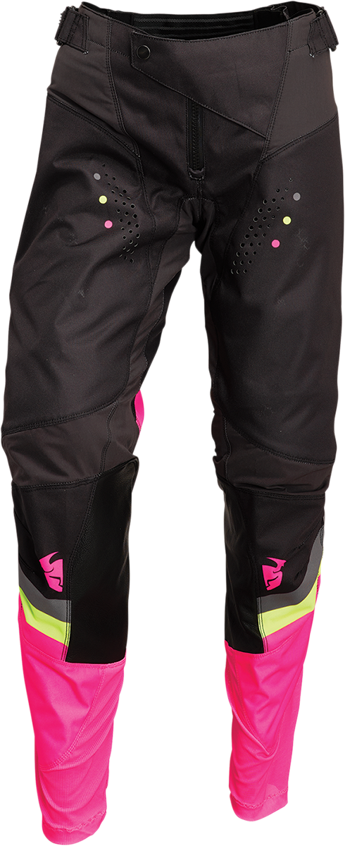 THOR Women's Pulse Rev Pants - Charcoal/Pink Fluo - US 9/10 2902-0298