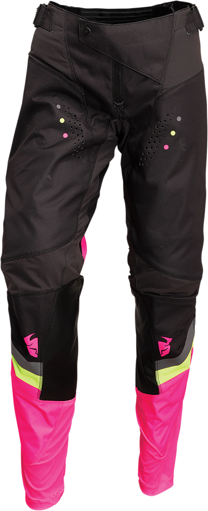 THOR Women's Pulse Rev Pants - Charcoal/Pink Fluo - US 9/10 2902-0298