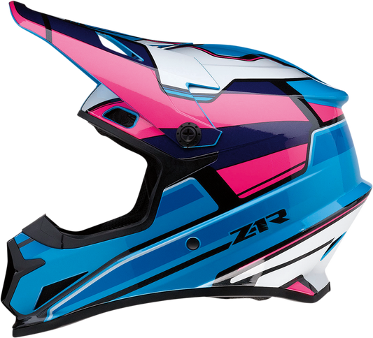 Z1R Rise Motorcycle Helmet 2XL Pink/Blue - Part Number 0110-7189
