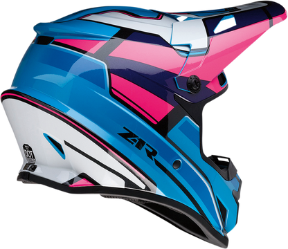 Z1R Rise Motorcycle Helmet - Pink/Blue, 4XL - Injection Molded Polycarbonate Shell and Advanced Ventilation
