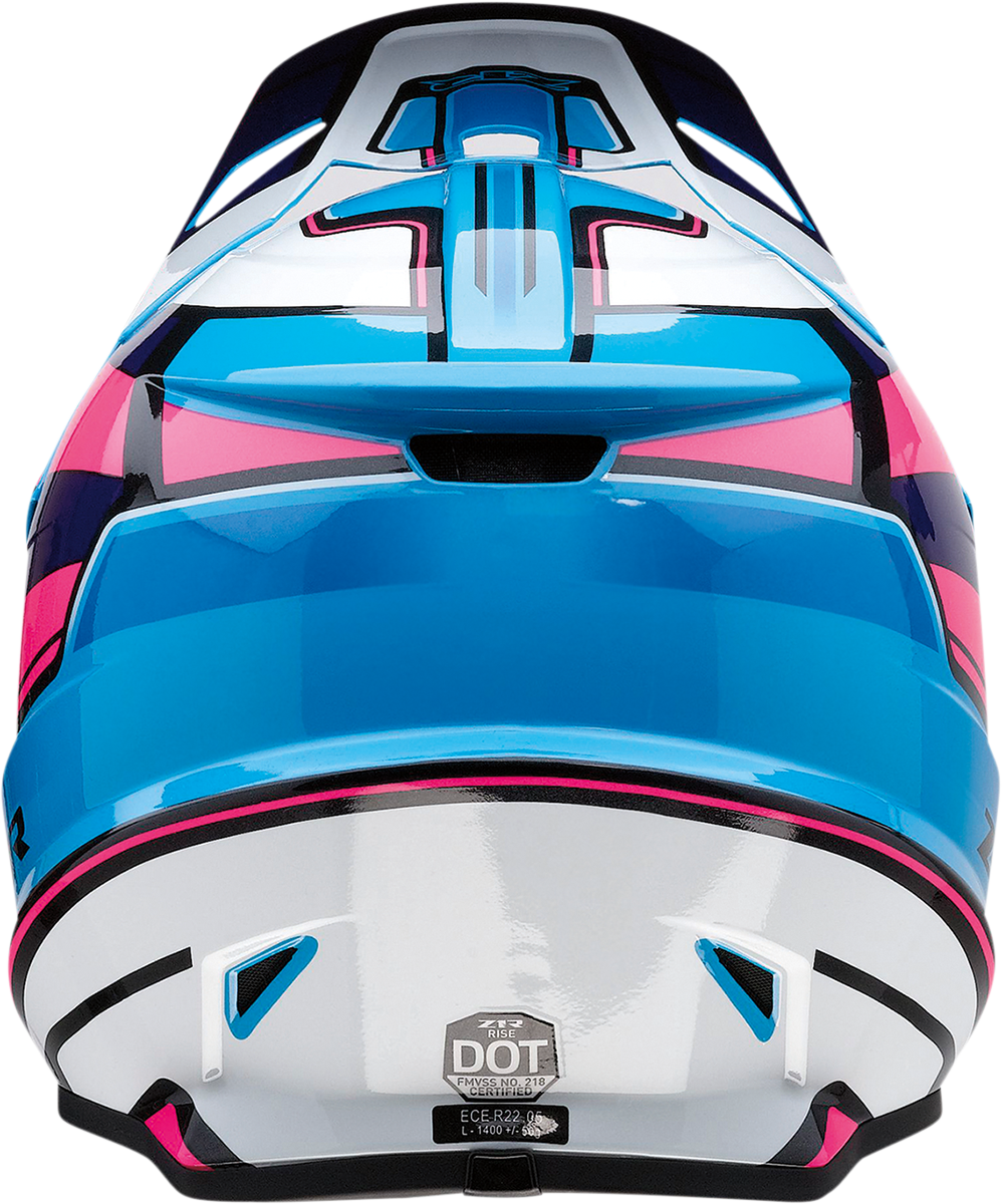 Z1R Rise Motorcycle Helmet - Pink/Blue, 4XL - Injection Molded Polycarbonate Shell and Advanced Ventilation
