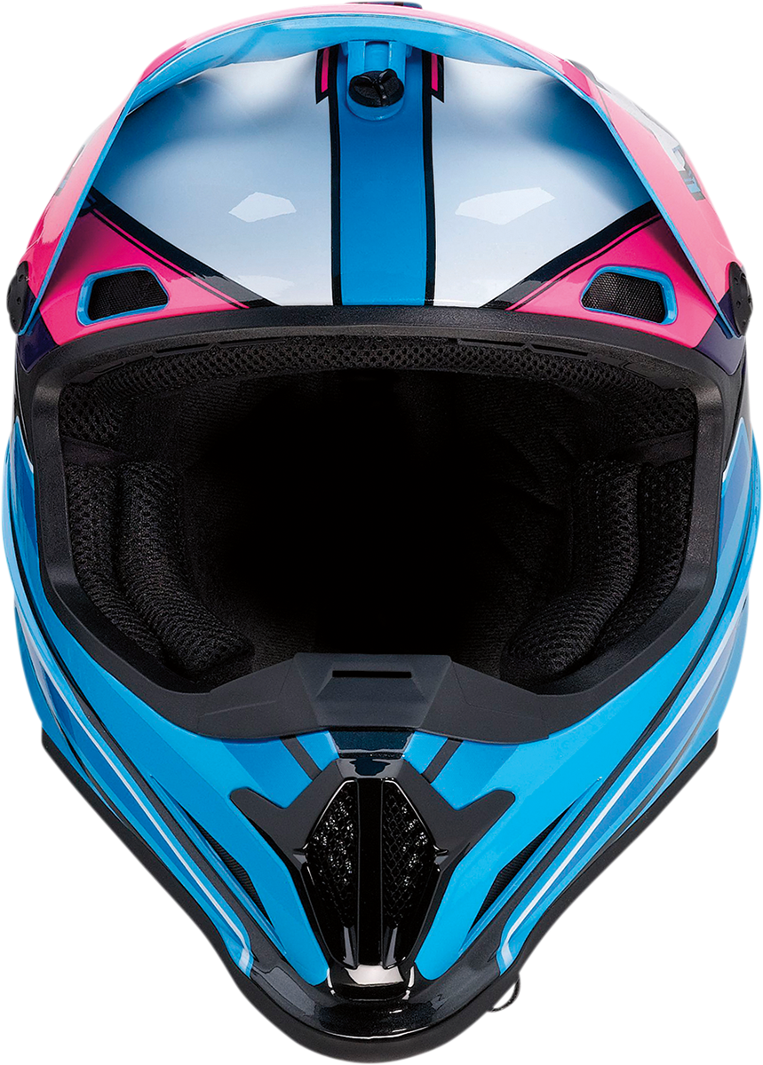 Z1R Rise Motorcycle Helmet - Pink/Blue, 4XL - Injection Molded Polycarbonate Shell and Advanced Ventilation