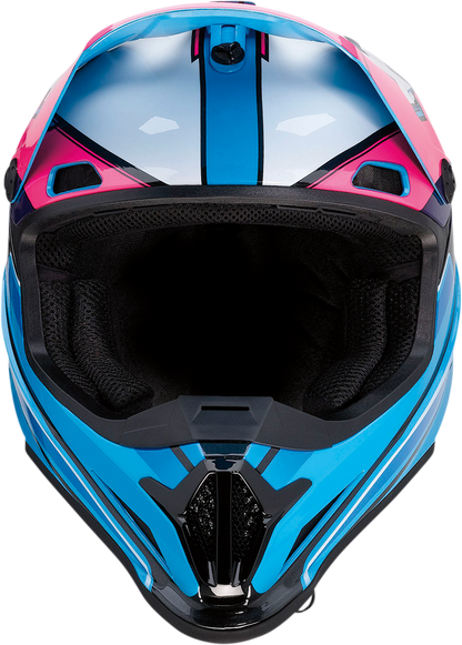 Z1R Rise Motorcycle Helmet - Pink/Blue, 4XL - Injection Molded Polycarbonate Shell and Advanced Ventilation