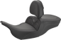 SADDLEMEN Roadsofa™ Carbon Fiber Seat - w/ Backrest - Smooth - FLH/FLT '97-'07 897-07-185BR