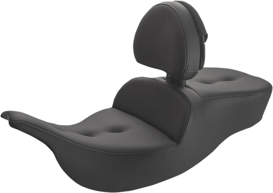 SADDLEMEN Roadsofa™ Pillow Top Seat - With Backrest - Black 897-07-181BR