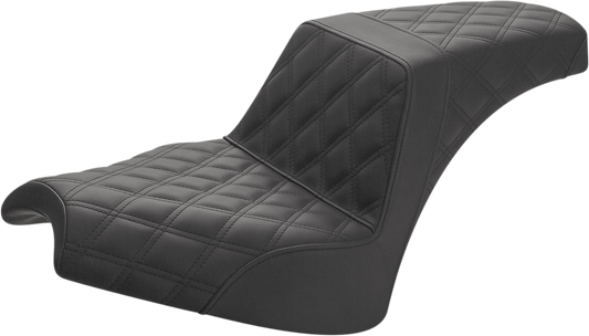 SADDLEMEN Step-Up Seat - Full Lattice Stitch - Black - Chief I21-04-175