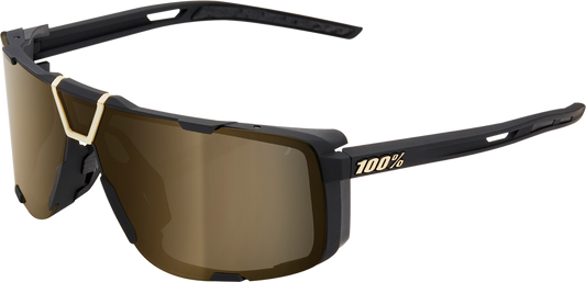 100% Eastcraft Sunglasses - Soft Tact Black - Soft Gold Mirror Lens 61045-258-01
