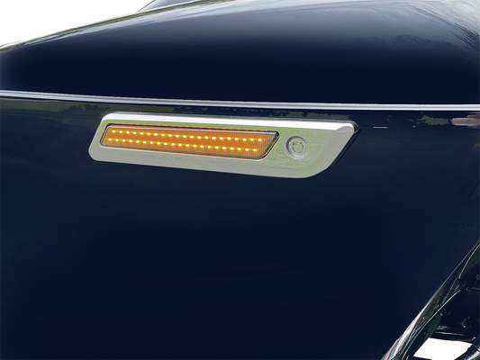 CUSTOM DYNAMICS Latch Light - Saddlebag - Dual Color - Smoke - Chrome CD-SBL-DC-SC