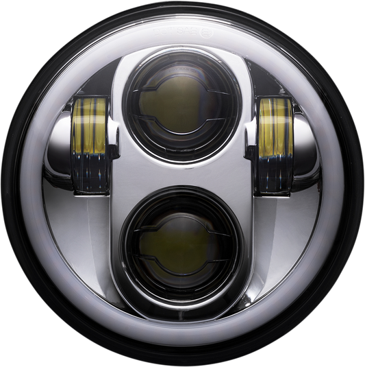 CUSTOM DYNAMICS ProGLOW™ 5-3/4" Headlamp - with Mounting Ring - Chrome PG-575-C