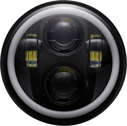 CUSTOM DYNAMICS ProGLOW™ 5-3/4" Headlamp - with Mounting Ring - Black PG-575-B
