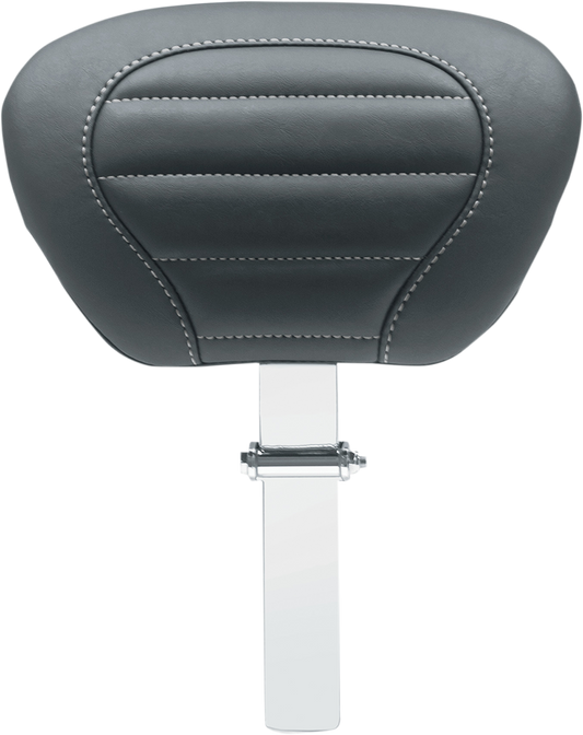 MUSTANG Deluxe Driver Backrest - Black w/ Gunmetal Stitching - FLT/FLH '08-'25 79012GM