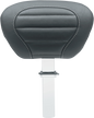 MUSTANG Deluxe Driver Backrest - Black w/ Gunmetal Stitching - FLT/FLH '08-'25 79012GM
