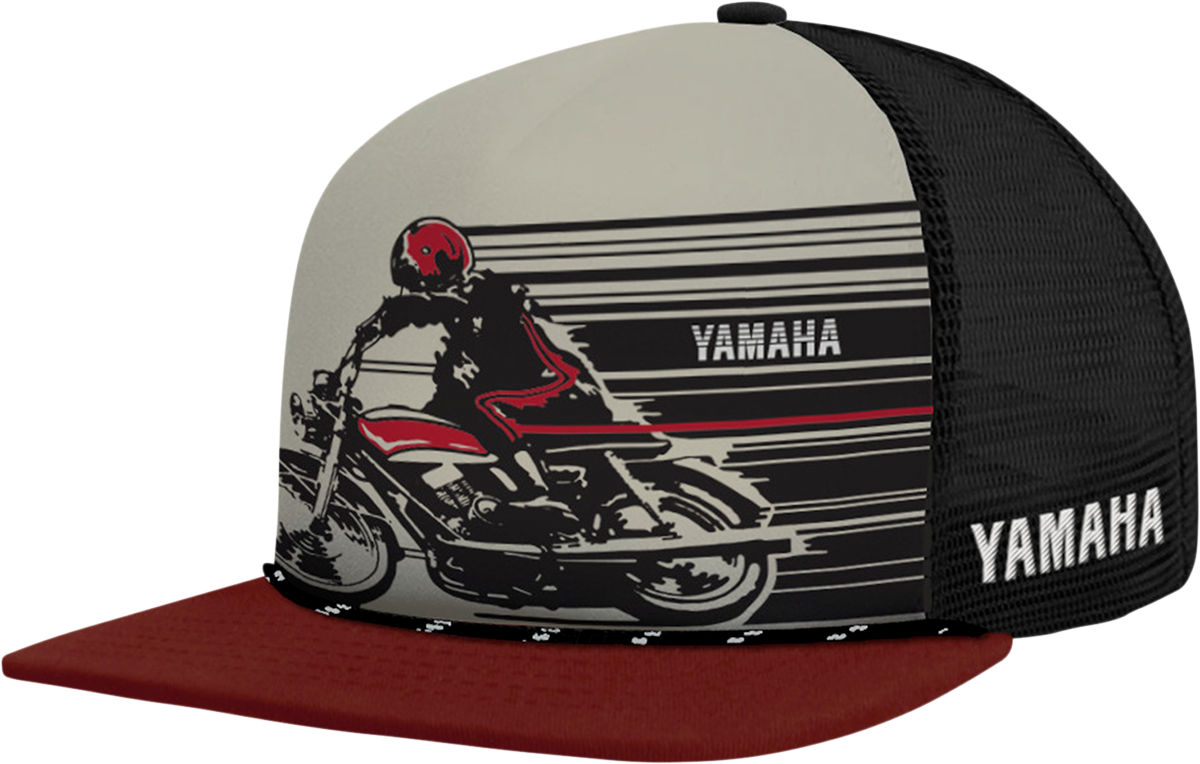 Yamaha Apparel Yamaha Speed Hat - Black and Red Snapback Cap (Part Number NP21A-H2739)