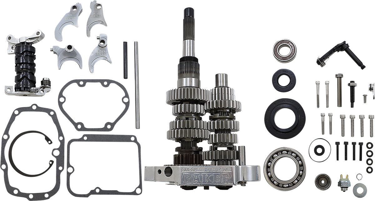 BAKER DRIVETRAIN Overdrive 6-Speed Gear Set for Harley Softail, Dyna, FXR – Part OD6-401S-02