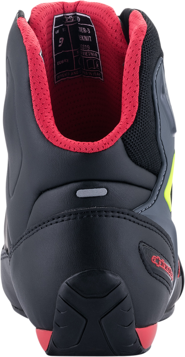 ALPINESTARS Faster-3 Rideknit® Shoes - Black/Red/Yellow - US 8 / EU 40.5 25103191368