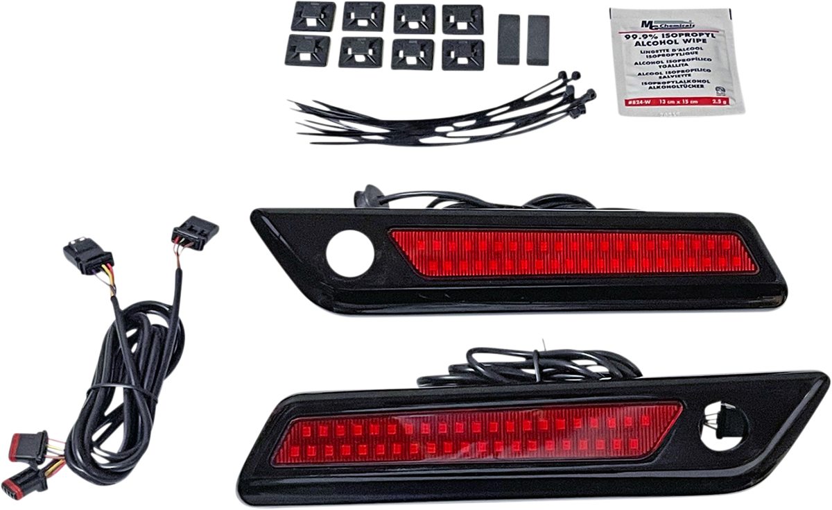 CUSTOM DYNAMICS Latch Light - Saddlebag - Dual Color - Red - Black CD-SBL-DC4-RB