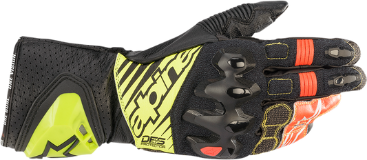 ALPINESTARS GP Tech V2 S Gloves - Black/Fluo Yellow/White/Fluo Red - 3XL 3556422-1503-3X