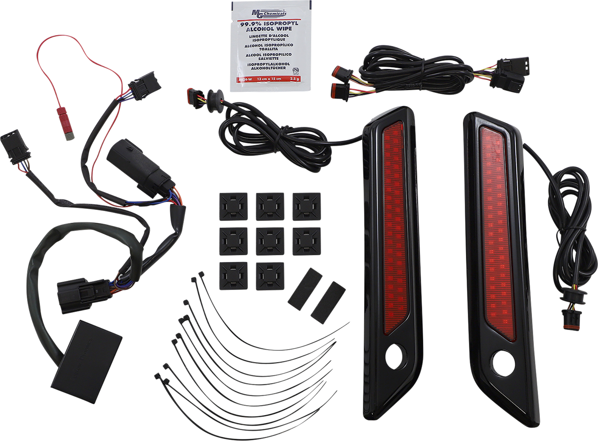 CUSTOM DYNAMICS Latch Light - Saddlebag - Dual Color - Red - Black CD-SBL-DC-RB