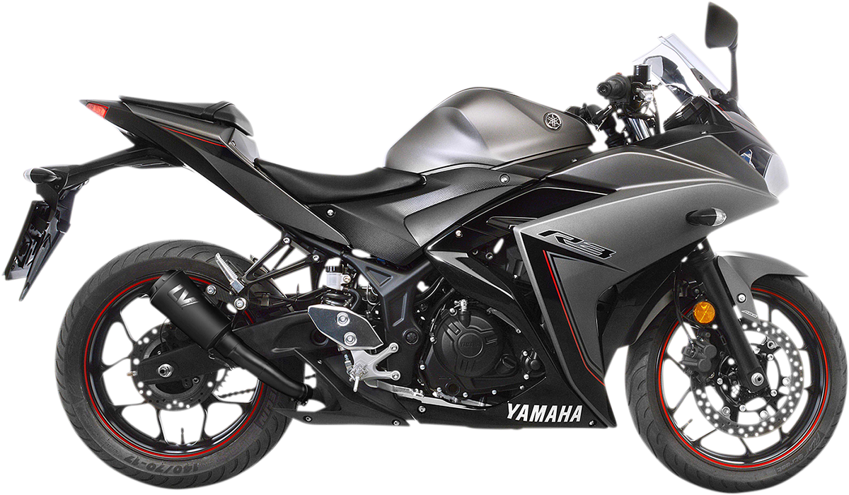 LEOVINCE LV-10 Slip-On Muffler - Black Stainless Steel - YZF-R3 15212FBU