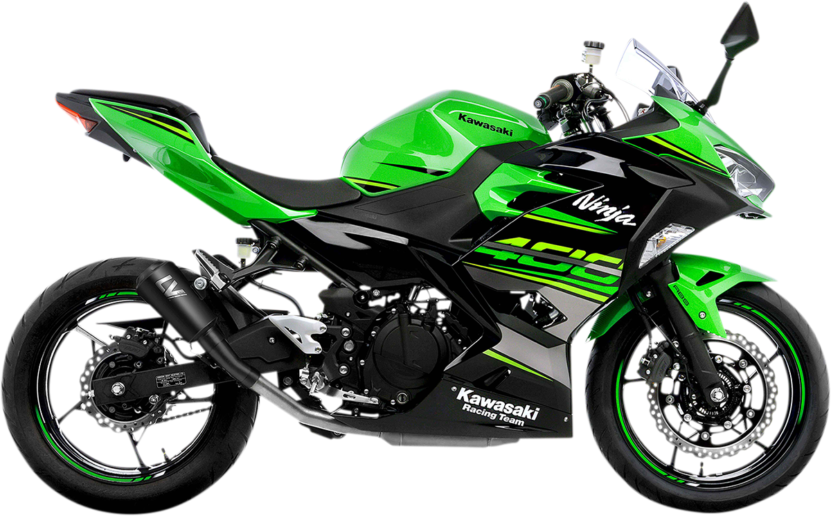 LEOVINCE LV-10 Slip-On Muffler - Full Black Stainless Steel - Ninja 400/500 15218FBU