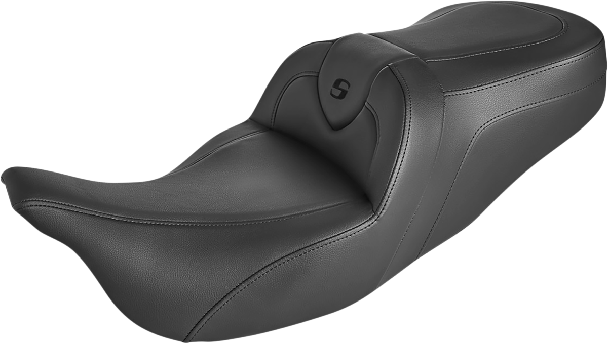 SADDLEMEN Roadsofa™ Seat - without Backrest - Black/Black Stitch - FLH/FLT '08-'24 808-07B-187