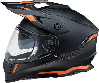 Z1R Range Helmet Uptake Black/Orange XL - Versatile Motorcycle Helmet with Drop-Down Sun Visor and Removable Lining