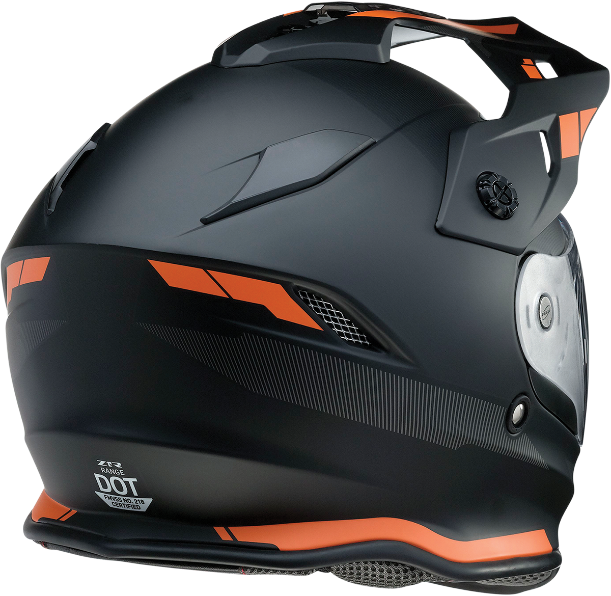 Z1R Range Helmet Uptake Black/Orange XL - Versatile Motorcycle Helmet with Drop-Down Sun Visor and Removable Lining