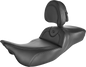 SADDLEMEN Roadsofa™ Extended Reach Seat - Black/Black Stitching - w/ Backrest - FL '08-'24 808-07B-188BR