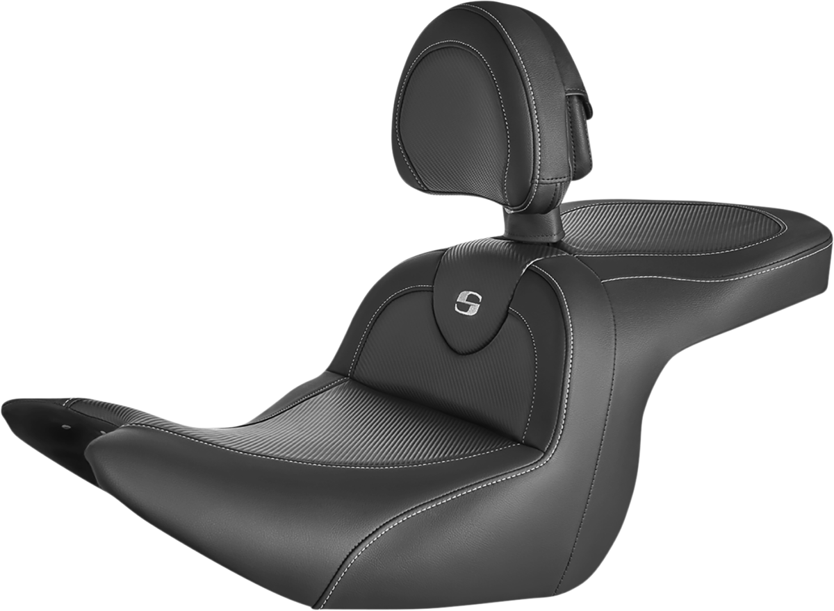 SADDLEMEN Roadsofa™ Seat - Carbon Fiber - with Backrest - GL1800 '18-'24 H18-07-185BR