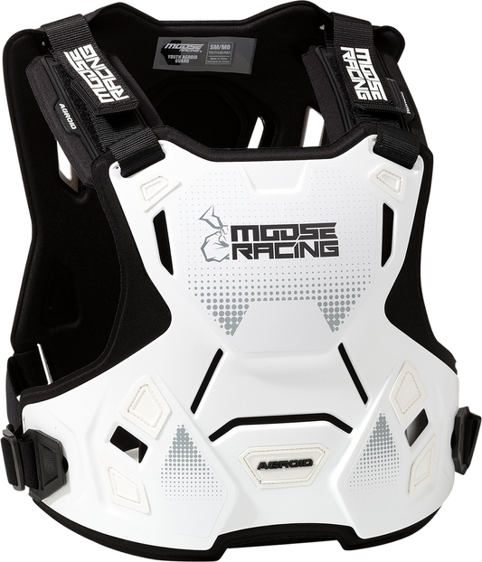 MOOSE OFFROAD Youth Agroid™ Chest Guard - White - S/M 2701-1118