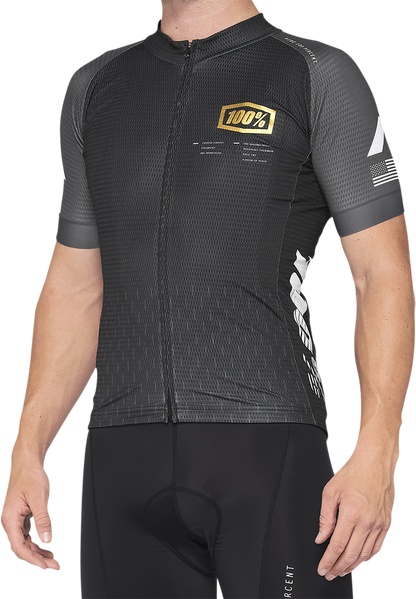 100% Exceeda Short-Sleeve Jersey - Black/Charcoal - Medium 40051-00001