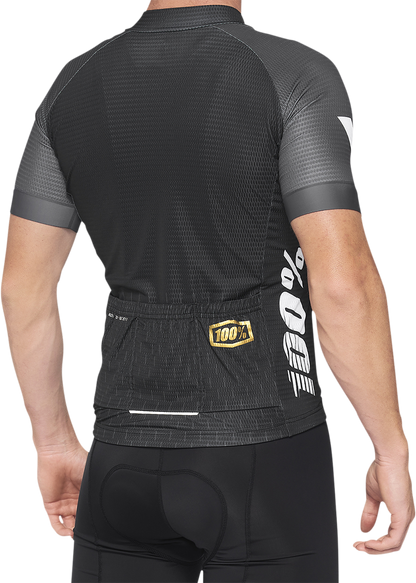 100% Exceeda Short-Sleeve Jersey - Black/Charcoal - Medium 40051-00001