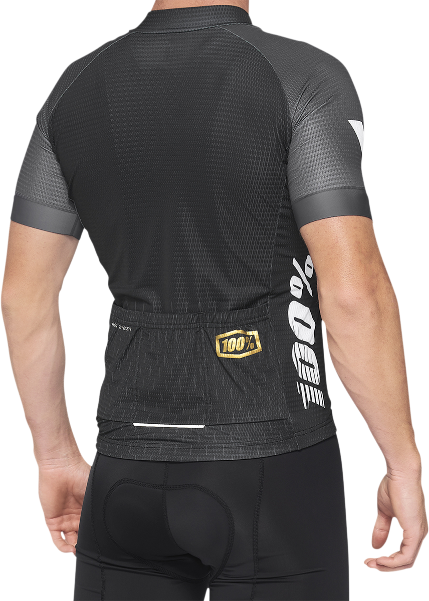 100% Exceeda Short-Sleeve Jersey - Black/Charcoal - XL 40051-00003