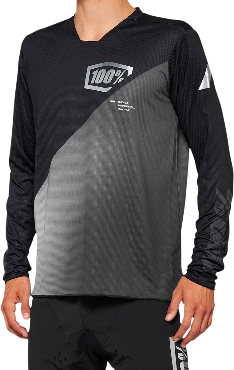 100% R-Core X Long-Sleeve Jersey - Black/Gray - Large 40000-00002