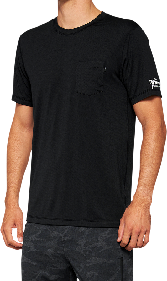 100% Mission Athletic T-Shirt - Black - Small 20014-00000